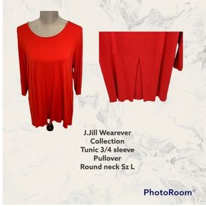 J.Jill Wearever Collection - pleat at back 
Tunic 3/4 sleeve Pullover 
Sz L